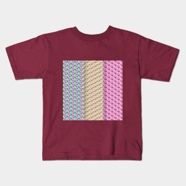 Heart Pattern Kids T-Shirt by Mako Design 